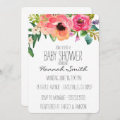 Invitation florale unique de baby shower de Boho (Devant / Derrière)