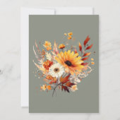 Invitation florale verte pour 21 ans d'automne (Dos)