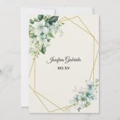 Invitation florale verte pour Quinceañera (Dos)