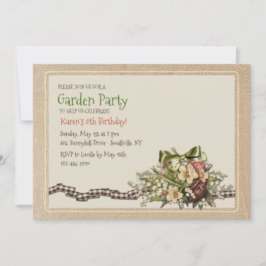 Invitation florale Vintage (Devant)