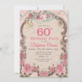 Invitation Florale vintage 60e anniversaire (Devant)