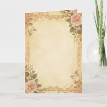Invitation Florale Vintage Élégant Design de Rose