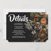 Invitation florale vintage foncée (Devant)