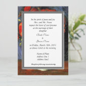 Invitation florale vintage, pavot rouge van Gogh (Debout devant)