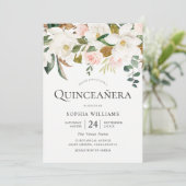 Invitation Florales blanches et blanches Belle Quinceañera Pa (Debout devant)