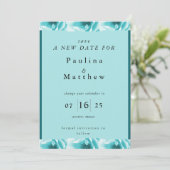Invitation Florales bleues et blanches Abstraites Modifier la (Debout devant)