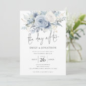 Invitation Florales Bleues Le Jour Après Le Brunch Mariage Ph (Debout devant)
