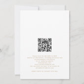 Invitation Florales bleues modernes Gold QR Mariage soirée (Dos)