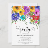 Invitation Florales brillantes et audacieuses 60e anniversair (Devant)