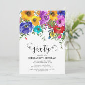 Invitation Florales brillantes et audacieuses 60e anniversair (Debout devant)