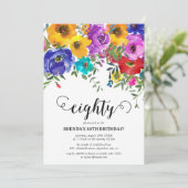 Invitation Florales brillantes et audacieuses 80e anniversair (Debout devant)