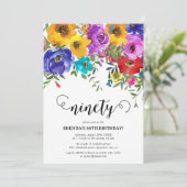 Invitation Florales brillantes et audacieuses 90e anniversair (Debout devant)