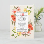 Invitation Florales Classy Espagnoles Cadre Blanc 40e anniver (Debout devant)