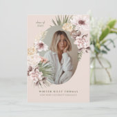 Invitation Florales d'aquarelle bohème moderne Photo de fin d (Debout devant)