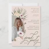 Invitation Florales d'aquarelle bohème moderne Photo de fin d (Devant)