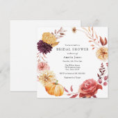 Invitation Florales d'automne et Fête des mariées Citrouille (Devant / Derrière)