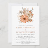 Invitation Florales d'automne modernes QR Code Mariage (Devant)