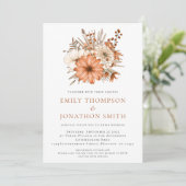 Invitation Florales d'automne modernes QR Code Mariage (Debout devant)