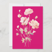 INVITATION FLORALES DE COULEUR D'EAU ROSE VIBRANT (Dos)