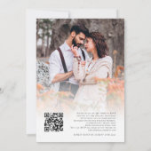 Invitation Florales en terre cuite superposition photo Code Q (Dos)