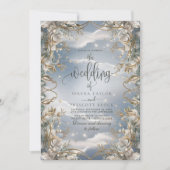 Invitation Florales étonnantes accentuées avec Mariage d'or (Devant)