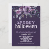 Invitation Florales gothiques violettes foncées Éffrayant Hal (Devant)