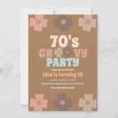 Invitation Florales rétro Super Bohème Anniversaire (Devant)