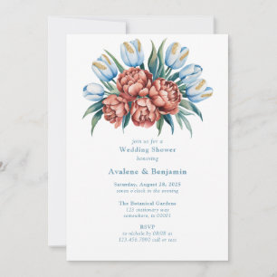 Invitation Florales romantiques : Peonies & Tulips Couples Do