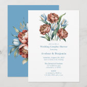 Invitation Florales romantiques : Wedding shower de pivoines (Devant / Derrière)