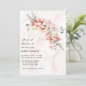 Invitation Florales roses Élégant Mariage d'Eucalyptus (Debout devant)