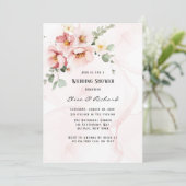 Invitation Florales roses Élégant Wedding shower d'Eucalyptus (Debout devant)