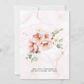 Invitation Florales roses Elégante Fête des mariées Eucalyptu (Dos)