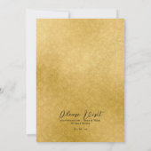Invitation Florales Royal Gold Frame & Mariage noir marbré (Dos)