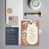 Invitation Florales rustiques Double Arc Mariage en terre cui