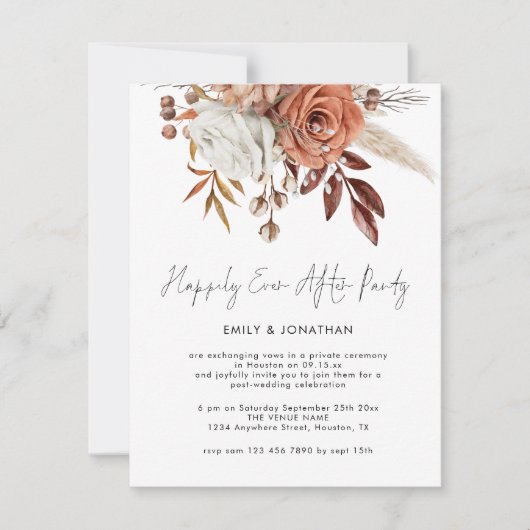 Invitation Florales Rustiques Heureusement Jamais Après Maria (Devant)