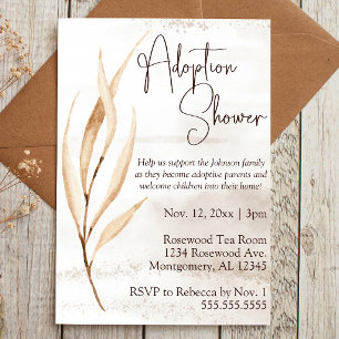 Invitation Florales séchées Boho Adoptive Baby/Enfant Douche