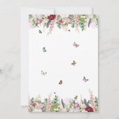 Invitation Florales violettes roses et papillons Quinceañera (Dos)