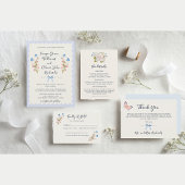 Invitation Florals Blue Romantic Garden Wedding