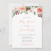 Invitation Florals Pods de semence Rustique Baby shower de fi (Devant)
