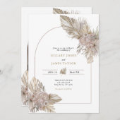 Invitation Florals séchés Mariage à thème du désert (Devant / Derrière)