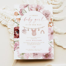 Florals Sweet Baby Girl Clothesline Baby shower