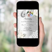Invitation Floraux de diamants en argent 60e anniversaire mar