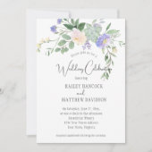 Invitation Floraux de menthe et de lavande et Mariage de succ (Devant)