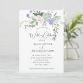 Invitation Floraux de menthe et de lavande et Mariage de succ (Debout devant)