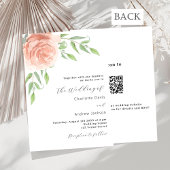 Invitation Floraux d'or rose verdure code QR mariage RSVP