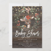 Invitation floraux et baby shower moderne de cerf mignon (Devant)