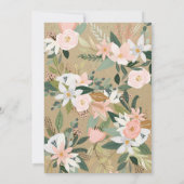 Invitation Floraux lunatiques rougissent baptême rose et (Dos)