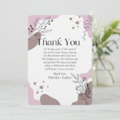 Invitation floraux roses 50e Merci mariage (Debout devant)