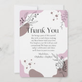 Invitation floraux roses 50e Merci mariage (Devant)