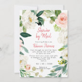 Invitation floraux roses douche par la poste douche de nage (Devant)